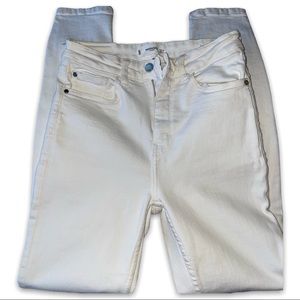Mango White Denim High Rise Skinny Jeans